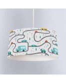 Cars & Trees Adventure Kids Lamp Shade for Boys Room Playroom Decor