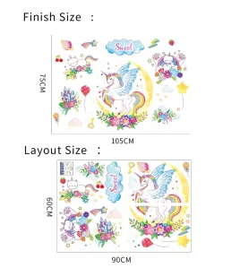 Unicorn theme wall stickers 