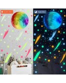 2025 Latest Self Adhesive Home Decor Kids Room 3d Moon Stars El Glow Sticker
