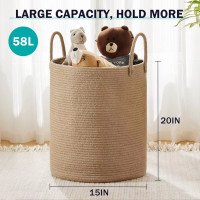 Beige cotton rope basket