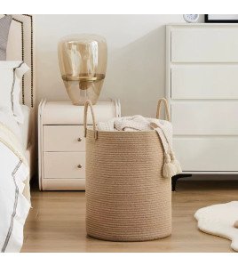 Beige cotton rope basket