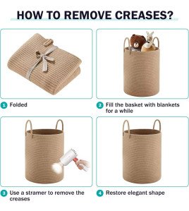 Beige cotton rope basket