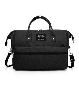 Good Quality Large Capacity Mom Travel Shoulder Diaper Bag Tote With Luggage Strap