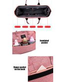 Good Quality Large Capacity Mom Travel Shoulder Diaper Bag Tote With Luggage Strap