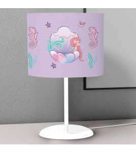 Mermaid &amp; Seahorse Kids Table Lamp for Girls Bedroom Ocean Theme Decor