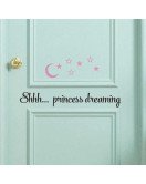 Home Decoration Removable Cute Moon With Star Kids Wall Stickers For Room