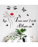 Self Adhesive Shop Window Decoration Inspirational Makeup Salon Wall Sticker For Girls