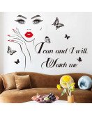 Self Adhesive Shop Window Decoration Inspirational Makeup Salon Wall Sticker For Girls