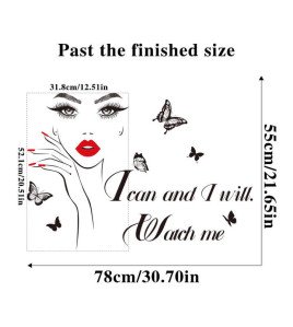 Self Adhesive Shop Window Decoration Inspirational Makeup Salon Wall Sticker For Girls