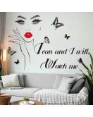 Self Adhesive Shop Window Decoration Inspirational Makeup Salon Wall Sticker For Girls