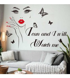 Self Adhesive Shop Window Decoration Inspirational Makeup Salon Wall Sticker For Girls