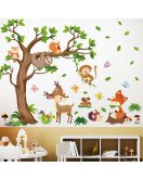 Removable Nursery School Jungle Animal Tree Kids Wall Stickers