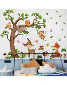 Removable Nursery School Jungle Animal Tree Kids Wall Stickers