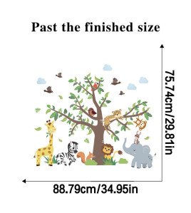 Removable Cartoon Jungle Animal Tree Kindergarten Children's Wall Sticker - Model Ch39174