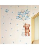Kids Room Cute Bear With Star Wall Sticker 3D House Decoration Other Wallpaper