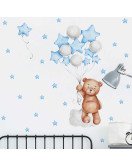 Kids Room Cute Bear With Star Wall Sticker 3D House Decoration Other Wallpaper