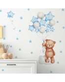 Kids Room Cute Bear With Star Wall Sticker 3D House Decoration Other Wallpaper