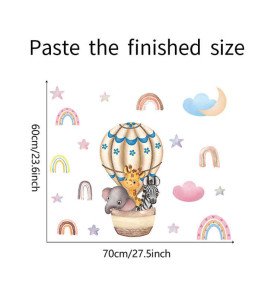 Cartoon Animal With Balloon Baby Room Decor Wall Stickers Pvc Sticker