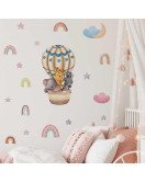 Cartoon Animal With Balloon Baby Room Decor Wall Stickers Pvc Sticker
