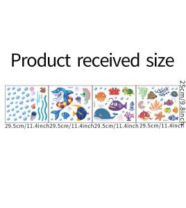 Home Decoration Self-adhesive Underwater Shark Whale Kids Bathroom Wall Stickers - Model Dz008
