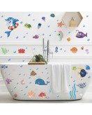 Home Decoration Self-adhesive Underwater Shark Whale Kids Bathroom Wall Stickers - Model Dz008