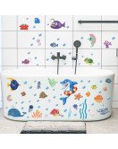 Home Decoration Self-adhesive Underwater Shark Whale Kids Bathroom Wall Stickers - Model Dz008
