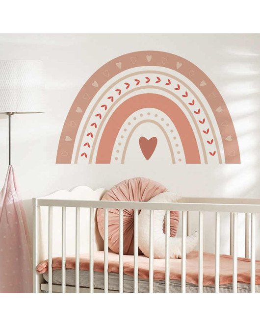 Home Decoration Removable Cartoon Heart Rainbow Wall Stickers Girl
