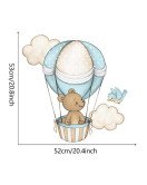 Kids Room Decoration Cartoon Bear With Hot Air Balloon Wall Sticker