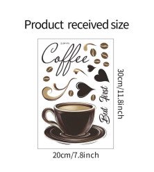 Kitchen Decoration Self Adhesive 3d Coffee Cupboard Wall Sticker
