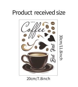 Kitchen Decoration Self Adhesive 3d Coffee Cupboard Wall Sticker