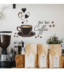 Kitchen Decoration Self Adhesive 3d Coffee Cupboard Wall Sticker