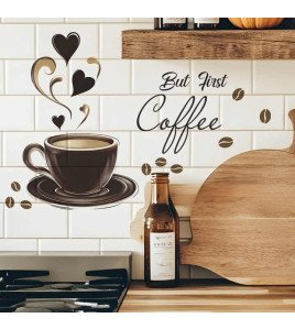 Kitchen Decoration Self Adhesive 3d Coffee Cupboard Wall Sticker