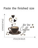 Kitchen Decoration Self Adhesive 3d Coffee Cupboard Wall Sticker