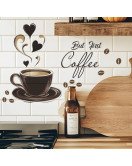 Kitchen Decoration Self Adhesive 3d Coffee Cupboard Wall Sticker