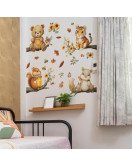 Cartoon Cute Animals Flower Butterfly Self-adhesive Vinyl Waterproof Kids' Room Door Decorative Wall Stickers - Model Fun-b194