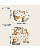 Cartoon Cute Animals Flower Butterfly Self-adhesive Vinyl Waterproof Kids' Room Door Decorative Wall Stickers - Model Fun-b194