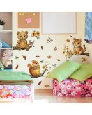 Cartoon Cute Animals Flower Butterfly Self-adhesive Vinyl Waterproof Kids' Room Door Decorative Wall Stickers - Model Fun-b194