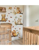 Cartoon Cute Animals Flower Butterfly Self-adhesive Vinyl Waterproof Kids' Room Door Decorative Wall Stickers - Model Fun-b194