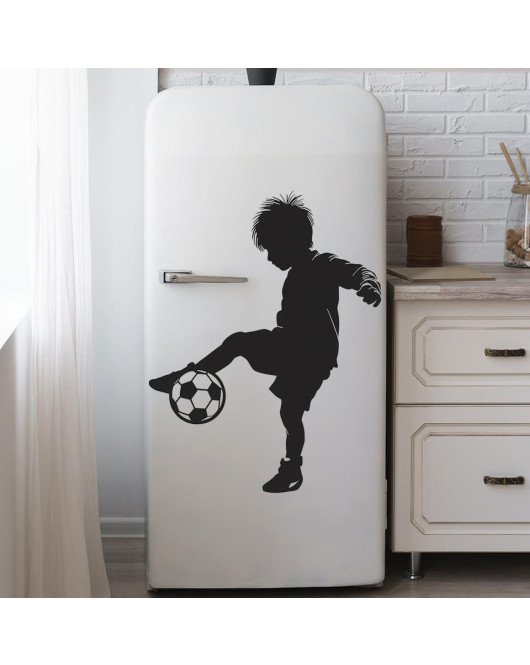 Cool Boy Plays Football Self-adhesive Vinyl Waterproof Bedroom Wall Stickers For Boy - Model Fun-b222