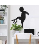 Cool Boy Plays Football Self-adhesive Vinyl Waterproof Bedroom Wall Stickers For Boy - Model Fun-b222