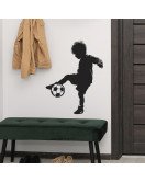 Cool Boy Plays Football Self-adhesive Vinyl Waterproof Bedroom Wall Stickers For Boy - Model Fun-b222