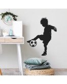 Cool Boy Plays Football Self-adhesive Vinyl Waterproof Bedroom Wall Stickers For Boy - Model Fun-b222