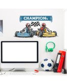 Cool Cartoon Character Racing Cars Removable Waterproof Wall Stickers For Bedroom - Model Fun-b227