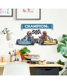 Cool Cartoon Character Racing Cars Removable Waterproof Wall Stickers For Bedroom - Model Fun-b227