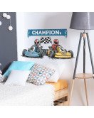 Cool Cartoon Character Racing Cars Removable Waterproof Wall Stickers For Bedroom - Model Fun-b227