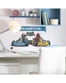 Cool Cartoon Character Racing Cars Removable Waterproof Wall Stickers For Bedroom - Model Fun-b227