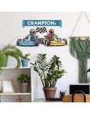 Cool Cartoon Character Racing Cars Removable Waterproof Wall Stickers For Bedroom - Model Fun-b227