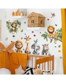 2pcs Cute Cartoon Animals Self-adhesive Vinyl Waterproof Bedroom Decorative Wall Stickers For Kids - Model Fun-b230