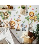 2pcs Cute Cartoon Animals Self-adhesive Vinyl Waterproof Bedroom Decorative Wall Stickers For Kids - Model Fun-b230