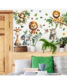 2pcs Cute Cartoon Animals Self-adhesive Vinyl Waterproof Bedroom Decorative Wall Stickers For Kids - Model Fun-b230